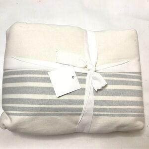 Pottery Barn Riviera Stripe Drape Porcelain Blue 50x 96 BLACKOUT Curtain Cotton